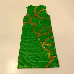 Lilly Pulitzer Green LeatherDress Glasses Case NWOT